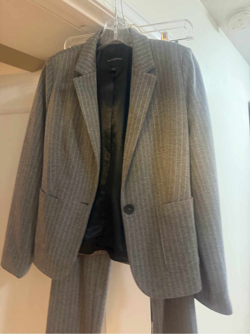 Banana Republic Gray Pinstripe Suit Jacket